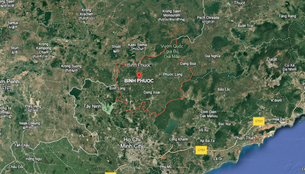 Diện tích Bình Phước
